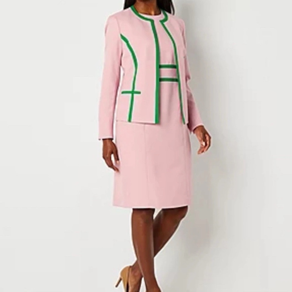 Black Label By Evan-Picone Long Sleeve Suit **JACKET ONLY ** Size 20W Pink Green